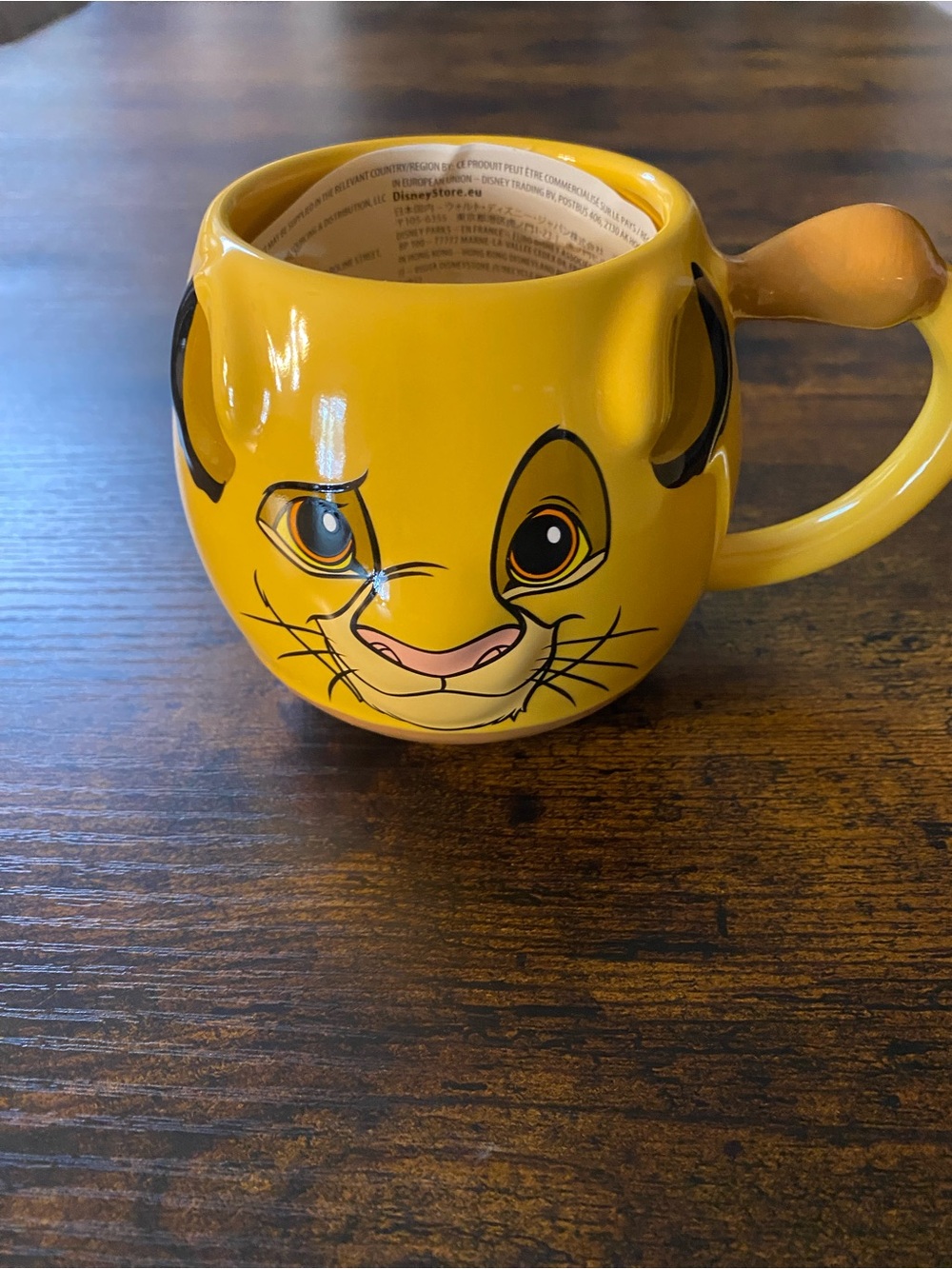 Disney The Lion King Simba Yellow Ceramic Mug